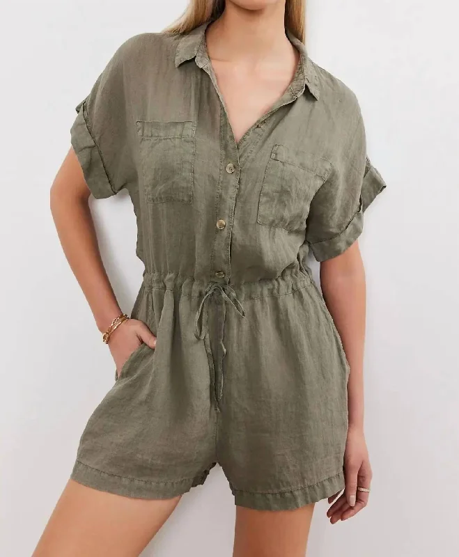 Charming One-Piece Rompers Clare Romper In Axe Green