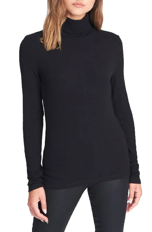 Cable Knit Tops Essentials Turtleneck Shirt In Black