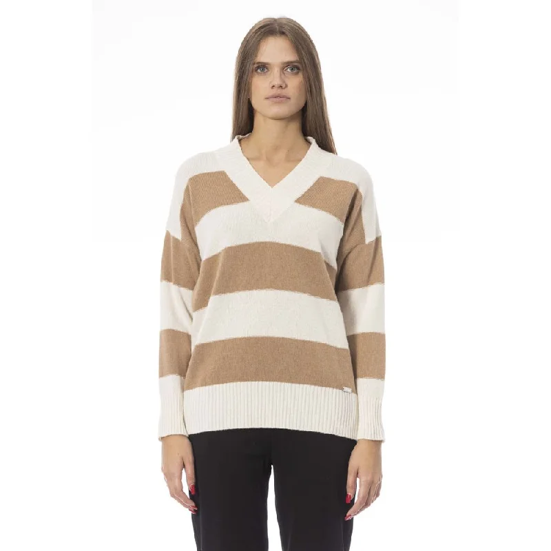 Athleisure Knit Tops Baldinini Trend  Wool Women's Sweater