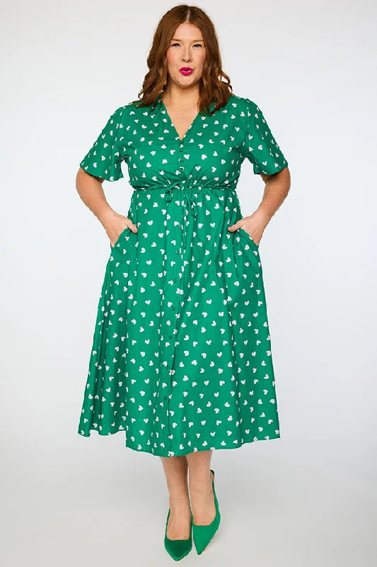 Elevated Party Dresses Marley Cotton Green Cupid Dress