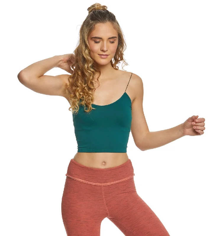 Fashionable Tank Tops Free People Seamless Skinny Strap Crop Top Green