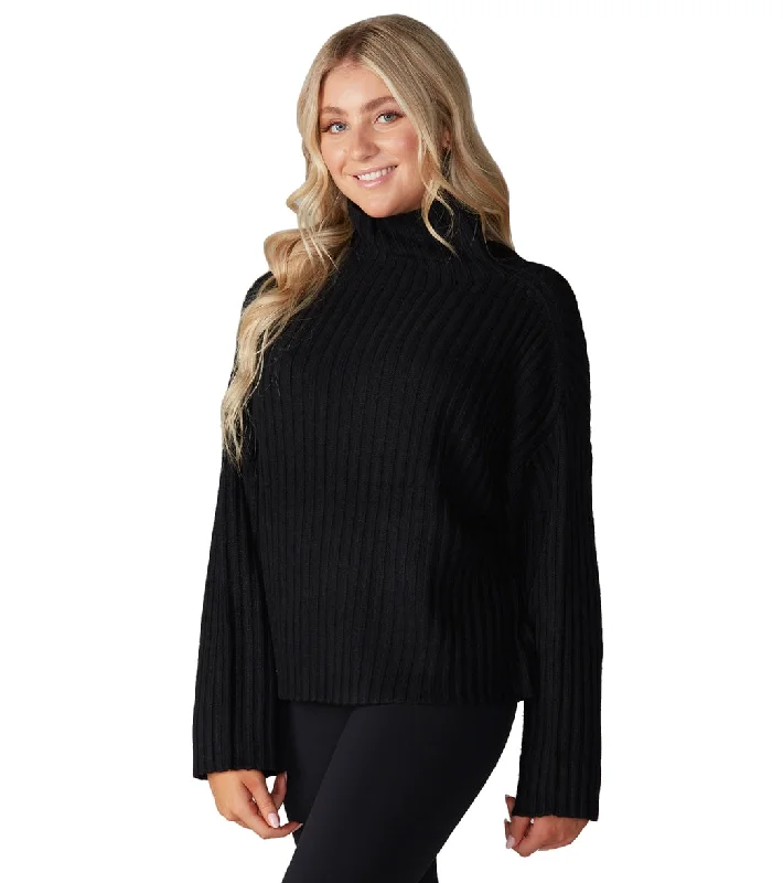 Smart Casual Tops For Women Tavi Alpine Mock Neck Sweater Ebony