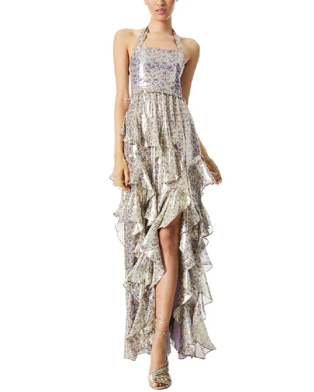 Vintage-Inspired Dresses alice + olivia Jocelyn Silk-Blend Maxi Dress