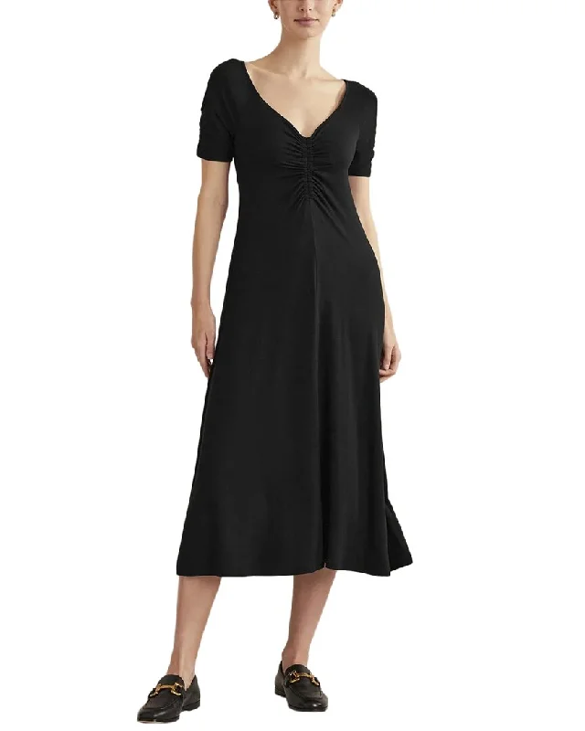 Women's Outdoor Dresses Boden Ruched Front Jersey Midi Dress