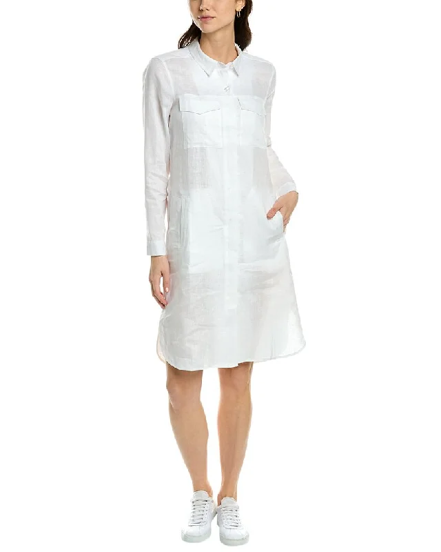 Comfortable Casual Dresses go>silk Linen Shirtdress