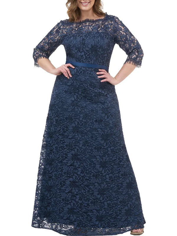 Women's Holiday Dresses Plus Womens Lace Long Evening Dress