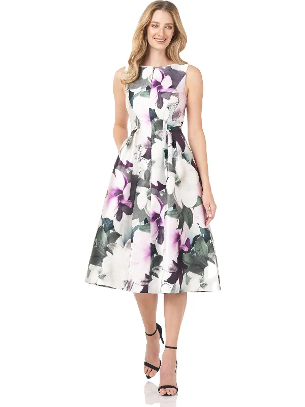 Colorful Summer Dresses Womens Floral Midi Cocktail and Party Dress