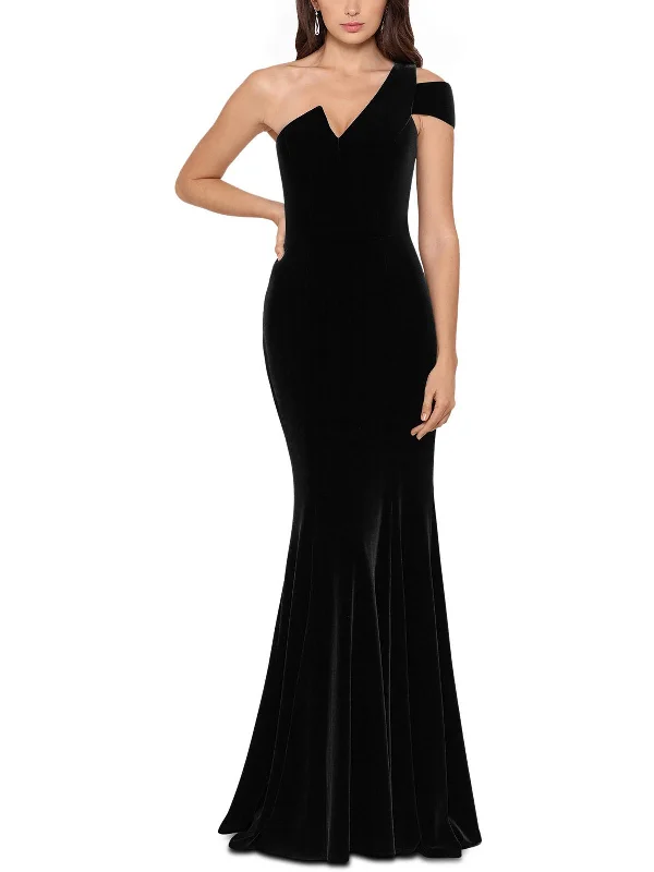 Casual Day Dresses Womens Velvet One Shoulder Formal Dress