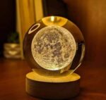 Premium 3D Crystal Ball Lamp with Wooden LED Base – 6 Inch - Image 2