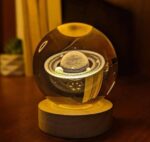 Premium 3D Crystal Ball Lamp with Wooden LED Base – 6 Inch - Image 3